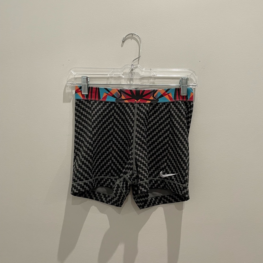 Black Patterned Nike Spandex Shorts